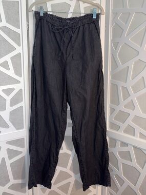 J. Crew Black Linen Soleil Pants